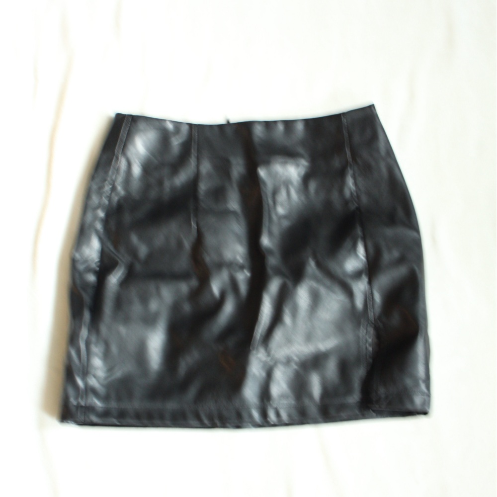 Black Leather Mini Skirt